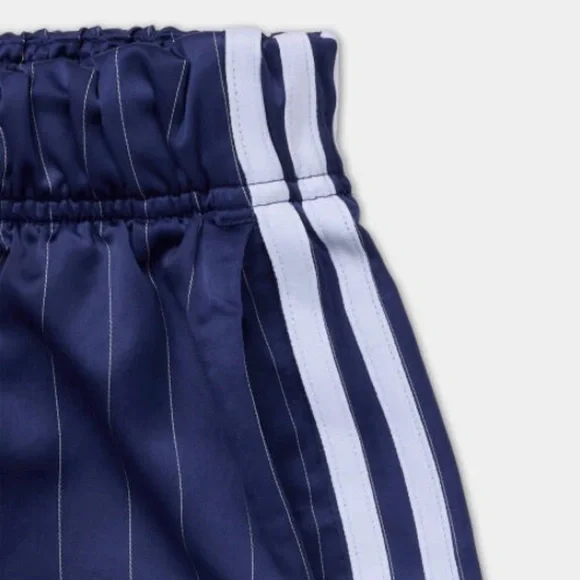 ADIDAS Pinstripe Satin Shorts (S/Blue) - Picture 8 of 13